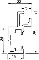 Zählerplattenprofil Almatec 39×15/22mm L=3m
