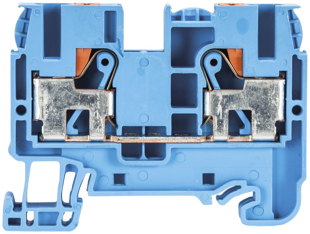 Durchgangs-Reihenklemme WTP 0.2…10mm² 57A 1000V 2×Steck.1 Et.Hutschiene TH35 hbl