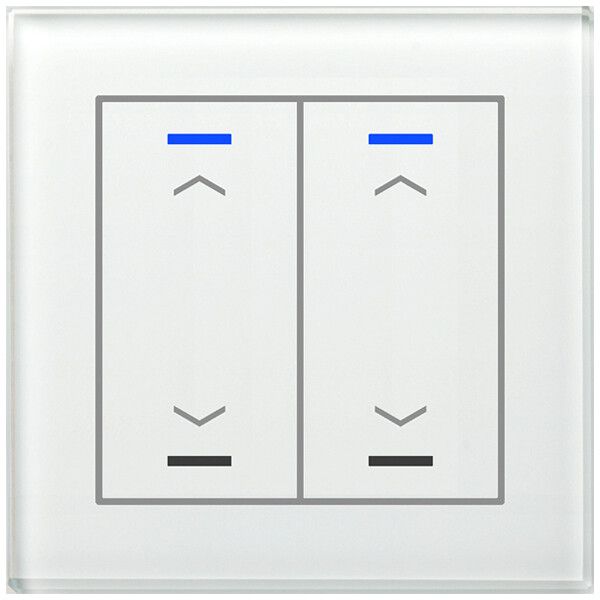 Pulsante KNX RGBW INC MDT BE-GTL20W.A1 2t/4a vetro bianco "persiana"