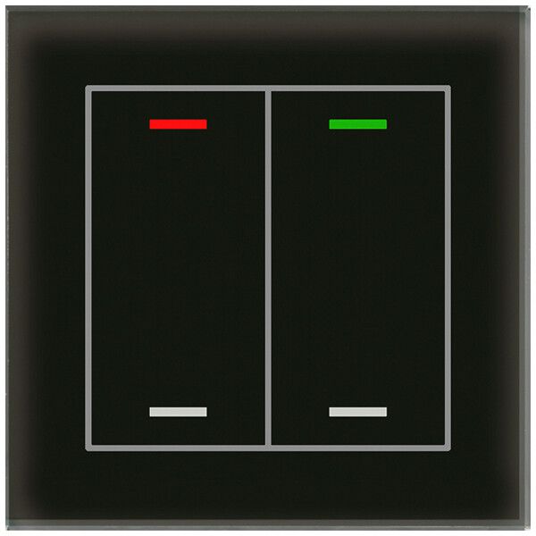 Pulsante KNX RGBW INC MDT BE-GTL20S.01S 2t/4a vetro nero "neutrale"