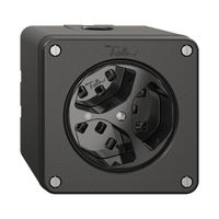 NAPU-Steckdose NEVO, 3×T23, m.LED, schwarz