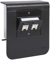 Geräteträger Hager für SL20055 schwarz 2×Kat.6