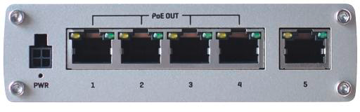 Teltonika Commutateur industriel TSW100 5 PoE Ports, Din-Rail