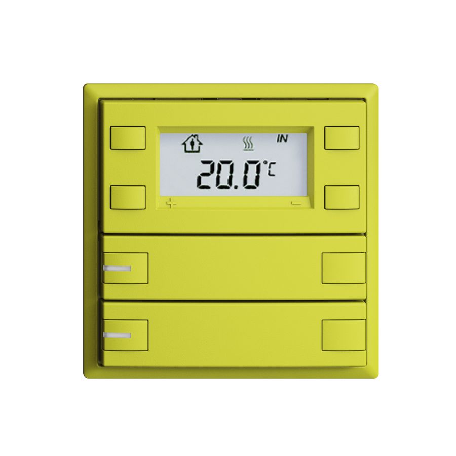 Poussoir RTH ENC KNX 2× EDIZIOdue F lemon, avec LED RGB