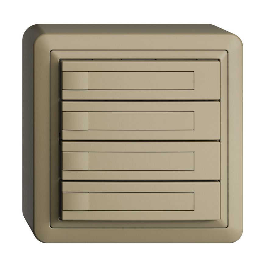 Poussoir KNX RGB AP EDUE, 250mW, s.LED, a.papier, 4×poussoir, comm.1×touche, sa