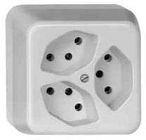 AP-Steckdose FH 3×T13/3S X weiss