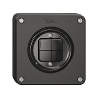 Interrupteur pour stores NUPU NEVO, 2-canal, profondeur 18 mm, 87×87 mm, noir