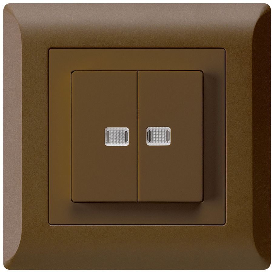 UP-Leuchtdruckschalter kallysto.line 1/3+3/1 mit 2 Linsen braun