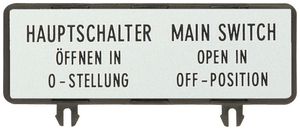 Bezeichnungsschild Eaton ZFS61/62-T0 Hauptschalter rechteckig 17×48mm schwarz