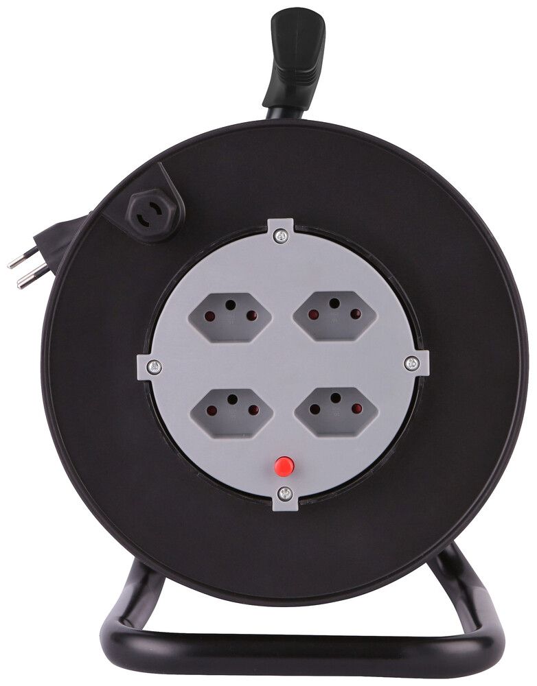 Avvolgicavo 4×T13 33m IP20 nero/grigio