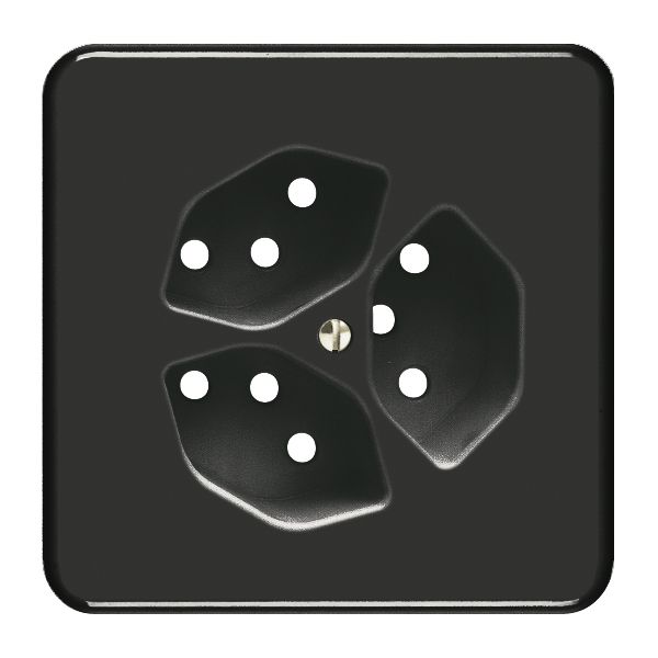 Kit frontale FH per presa 3×T13 nero