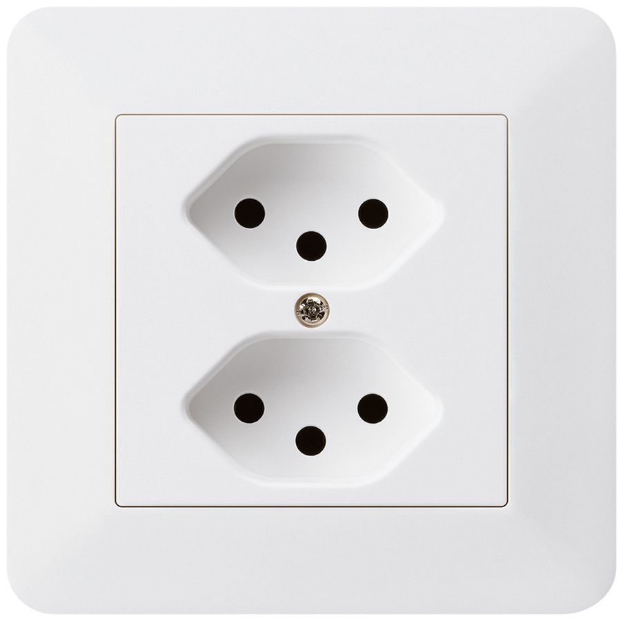 UP-Steckdose kallysto.trend 2×T13 weiss mit Kinderschutz