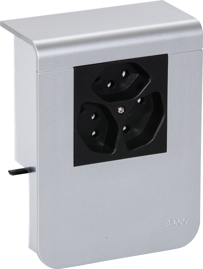 Geräteträger Hager für SL20080 Dekor Aluminium, 3×T13