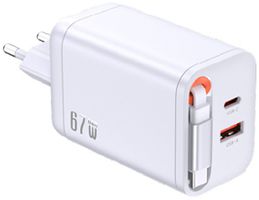 Presa di carica USB M. Schönenberger 1×USB-A 1×USB-C 3000mA 3…20V bianco