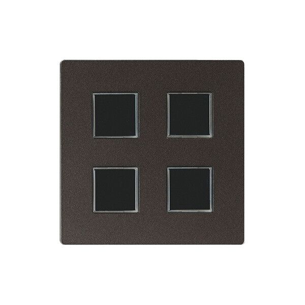 Abdeckset EDIZIOdue elegance für 4×Taster moca