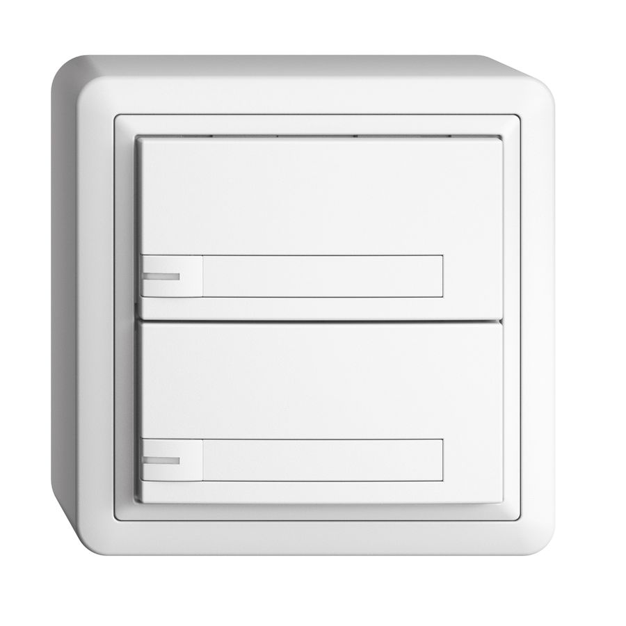 AP-KNX-Taster RGB EDUE, 250mW, m.RGB-LED, m.Papier., 2×Taste, 1×Tastenb., ws