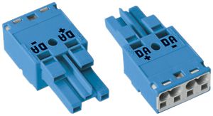 Prise WAGO 2L 0.5…4mm² bleu codification I 25A 250V s.boîtier décharge traction