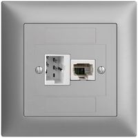 Scatola INC 1×TT,1×RJ45/u 4P EDIZIOdue ITplus ITM silver