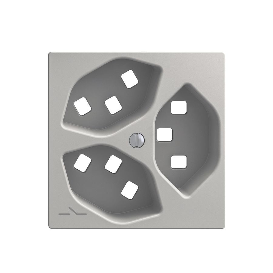 Montageset Feller EDIZIOdue, für Steckdose 3×T23 1×getrennt, hellgrau