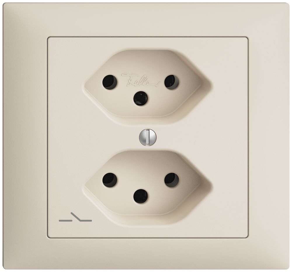 EB-Steckdose EDIZIOdue 2×T13 1×S crema