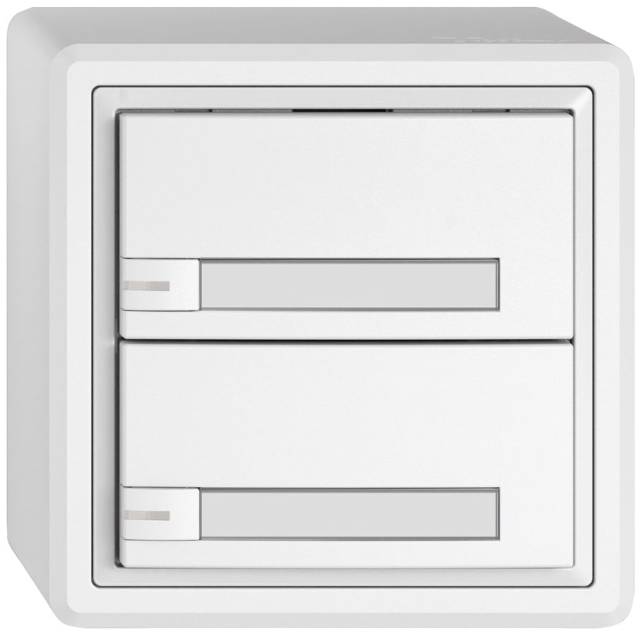 Poussoir KNX RGB AP EDIZIO.liv SNAPFIX® capteur temp.RGB-LED étiqu.2×com.1T bc