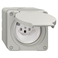 NAP-FI-Steckdose NEVO, 30mA, Typ 23, m.Shutter, m.Anschlussklemmen, lichtgrau