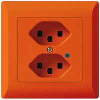 UP-Steckdose Hager kallysto.line 2×T23 beleuchtet C orange