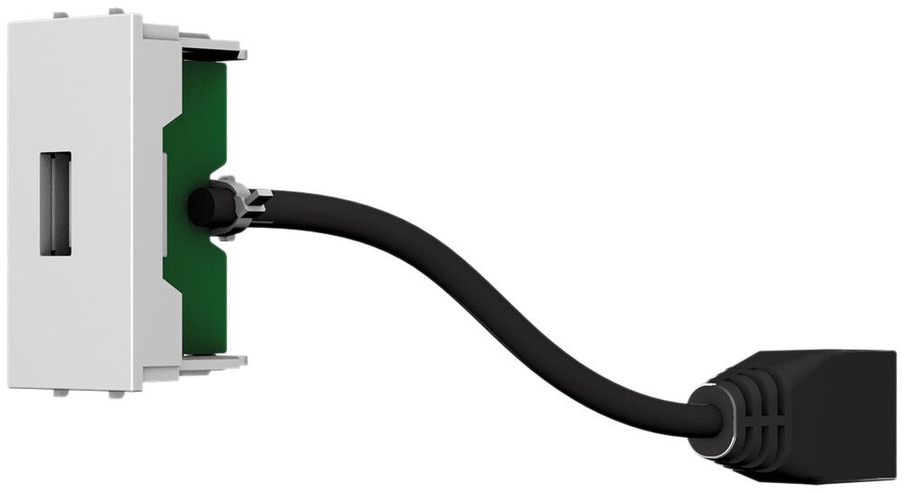 USB-Modul Cecoflex für AV-Montagesystem, USB-A/USB-B 2.0, Kabel, weiss