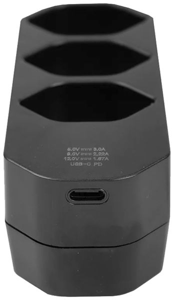 Mehrfachstecker A. Steffen MANTA 10A 3×T13 + 1×USB-C PD schwarz