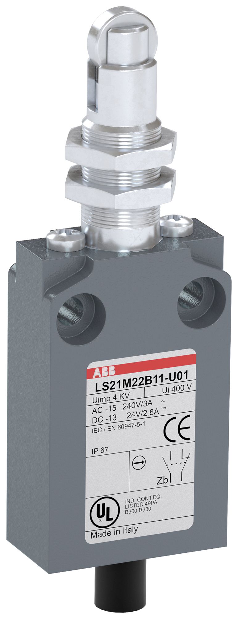 Positionsschalter ABB LS2 Rollendruckbolzen Stahl Zamak Kabel