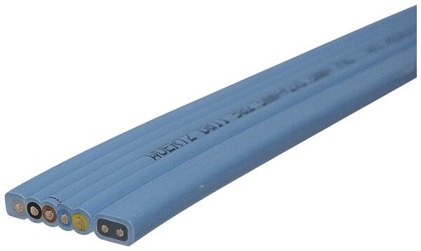 Câble plat Woertz DALI 5×2.5+2×1.5mm² PVC bleu Eca