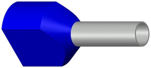 Zwillings-Aderendhülse isoliert 2×2.5mm² blau