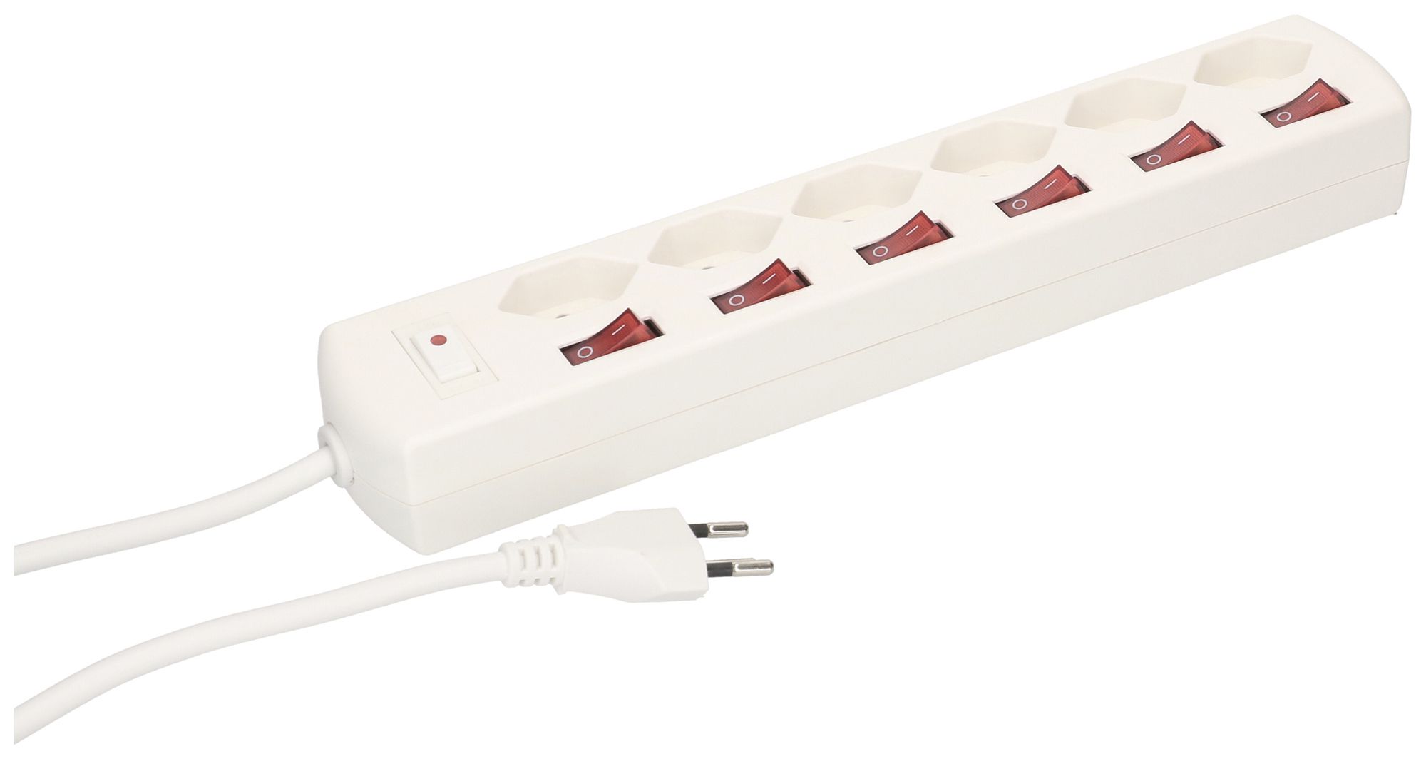 Steckdosenleiste MAX HAURI Multi-Switch 10A 7×Schalter 6×T13 weiss