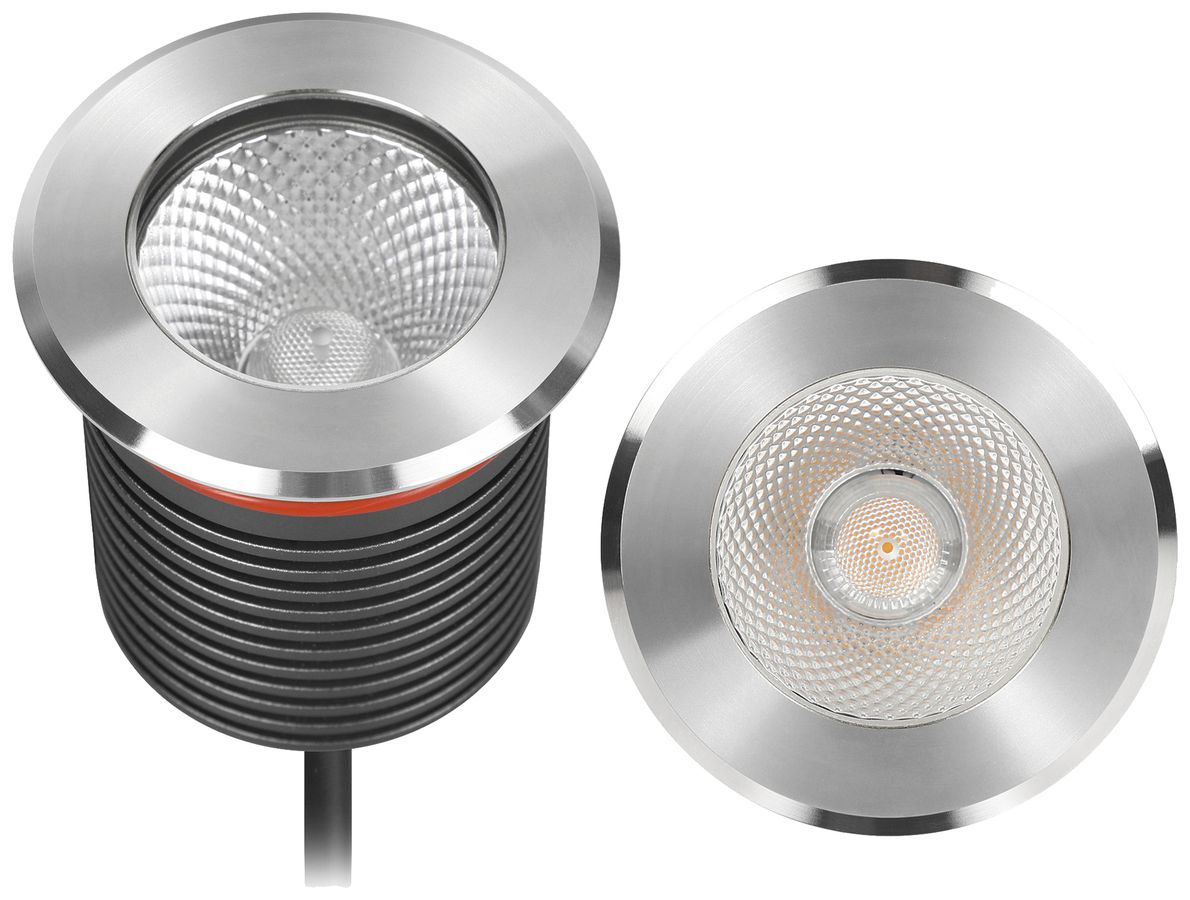 EB-LED-Bodenleuchte DISC II IP67 9W 2700K DALI 78×75mm grau