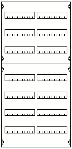 Module d'aménagement AMD ABB 2V3A, p.distrib.CombiLine 2-champs 7-rangées 168UM