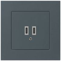 UP-USB-Ladesteckdose Hager kallysto.pro C-C 20W 5V 94×94mm anthrazit