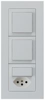 UP-Kombination kallysto.pro Gr.I-I-I vertikal 2×Schalter S3+S3/Typ 13 lichtgrau