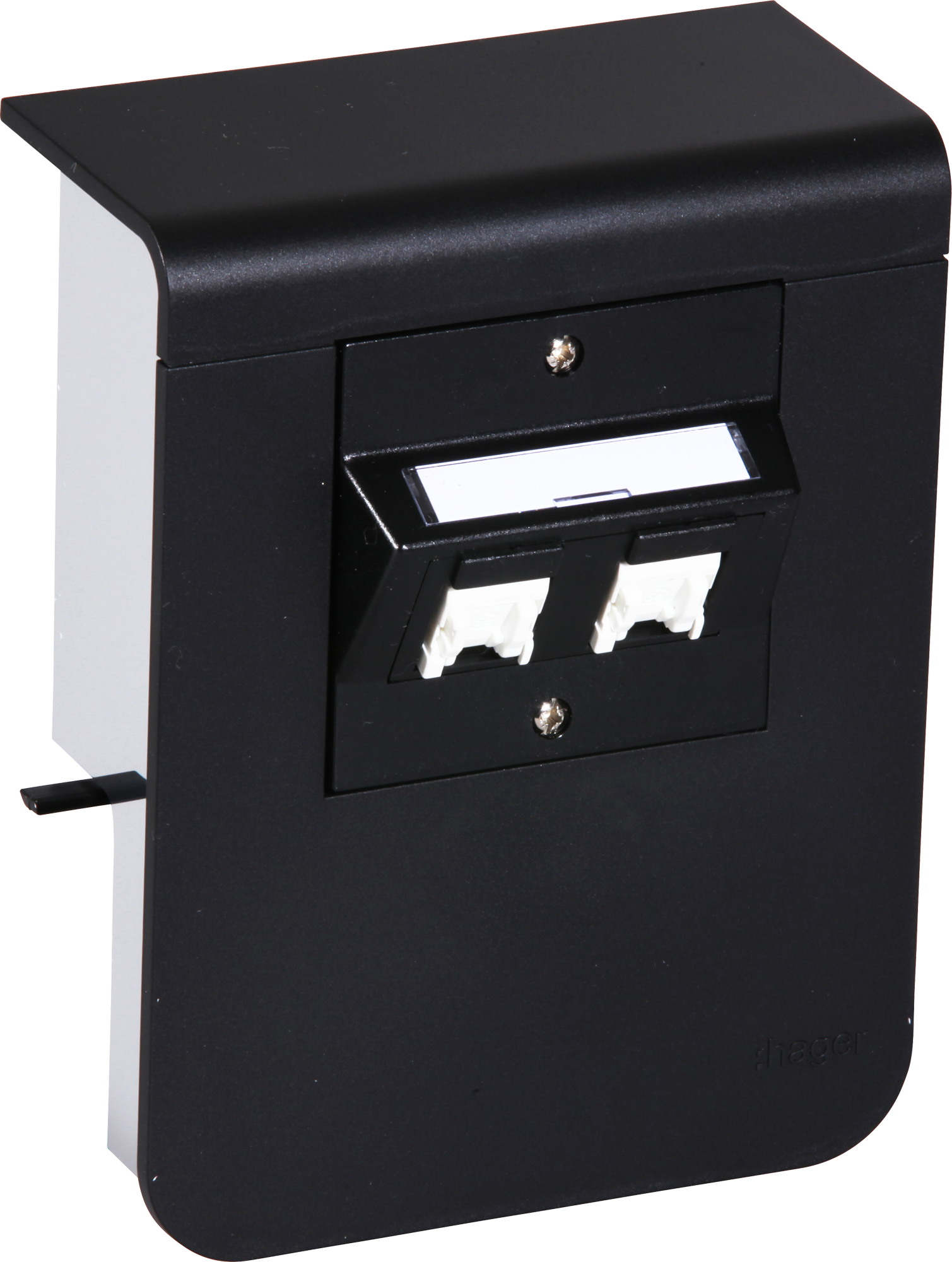 Geräteträger Hager für SL20080 schwarz 2×Kat.5e