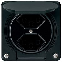 Prise ENC robusto 2×type 23 noir