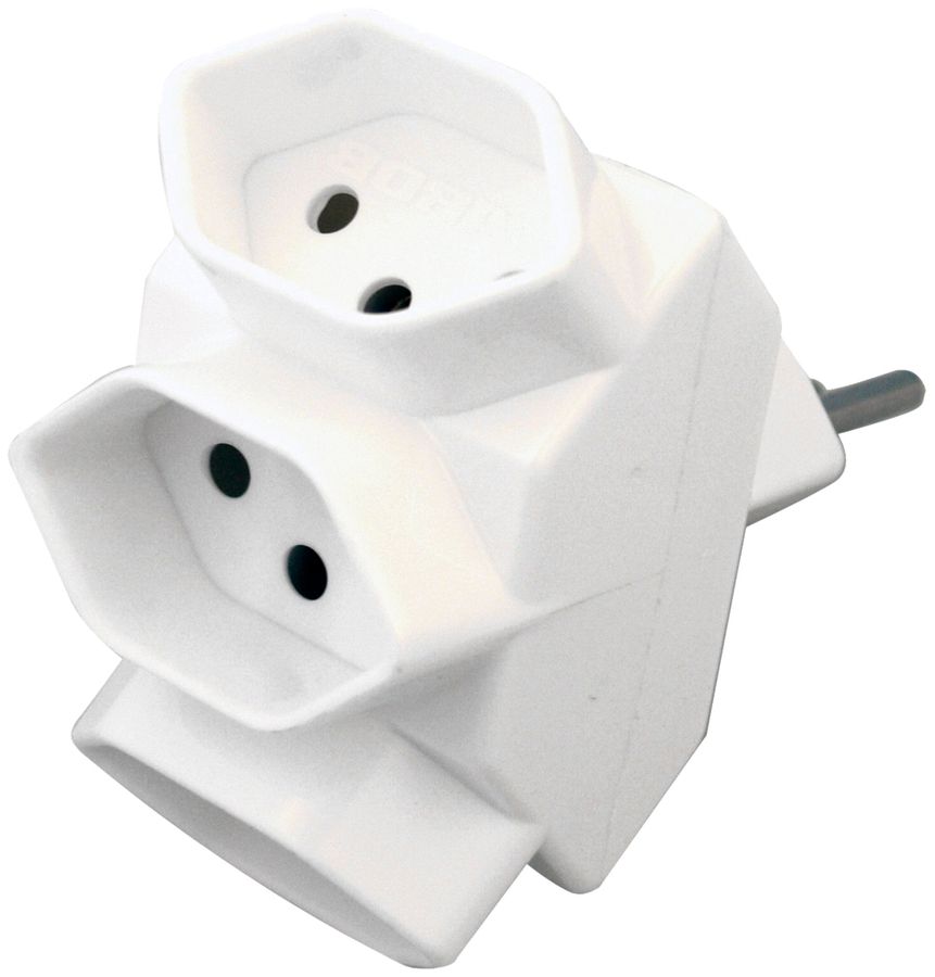 Abzweigstecker 3×T13 weiss