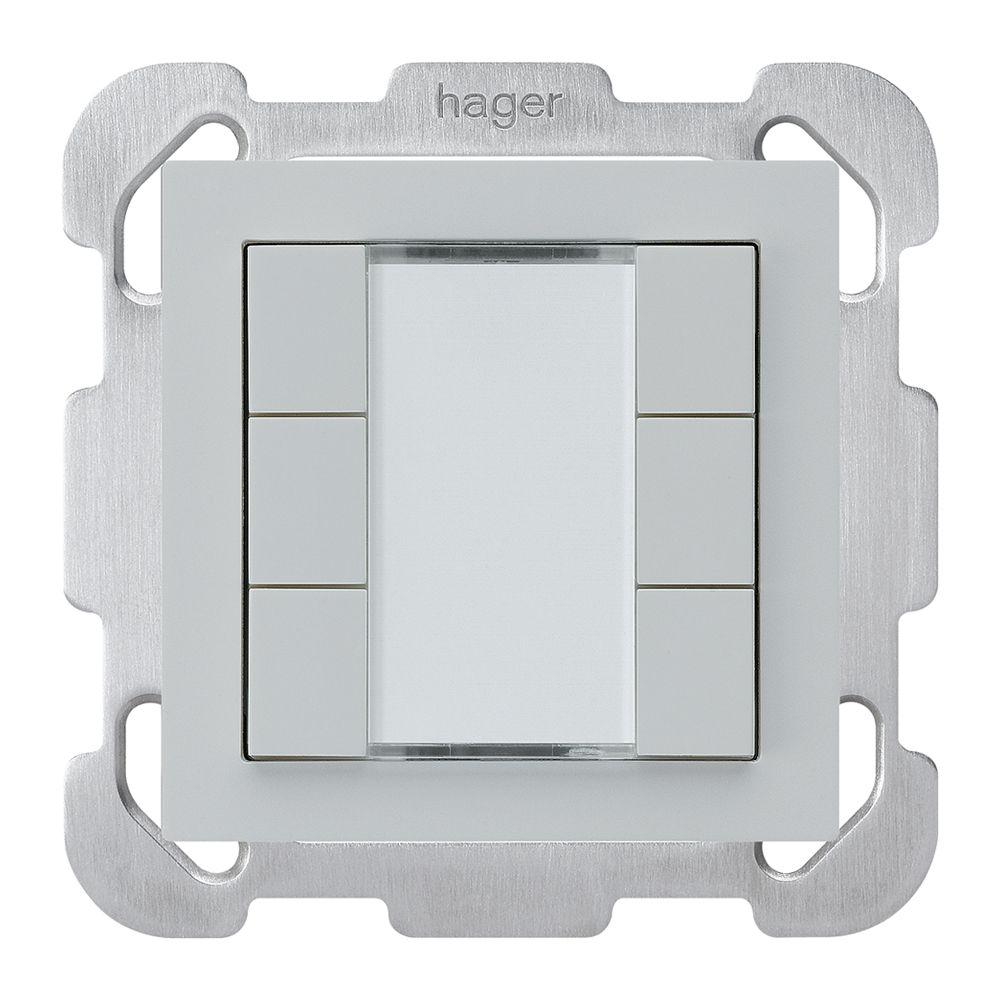 UP-Taster kallysto B KNX 6× s/e-link hellgrau