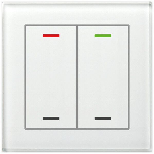 Poussoir KNX RGBW ENC MDT GTL-200W.02S 2t/4a verre blanc "neutre"