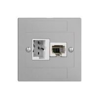 UP-Anschlussdose 1×TT,1×RJ45/u 4P EDIZIOdue silver ITplus ITM
