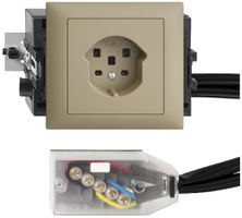 EB-Steckdose EDIZIOdue T25 sand 49…69mm für Flachkabel Technofil