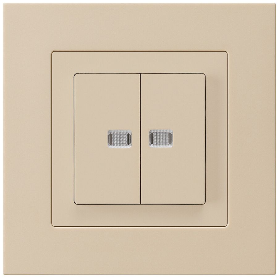 UP-Leuchttaster kallysto.pro 2×A-R/1P mit 2 Linsen beige