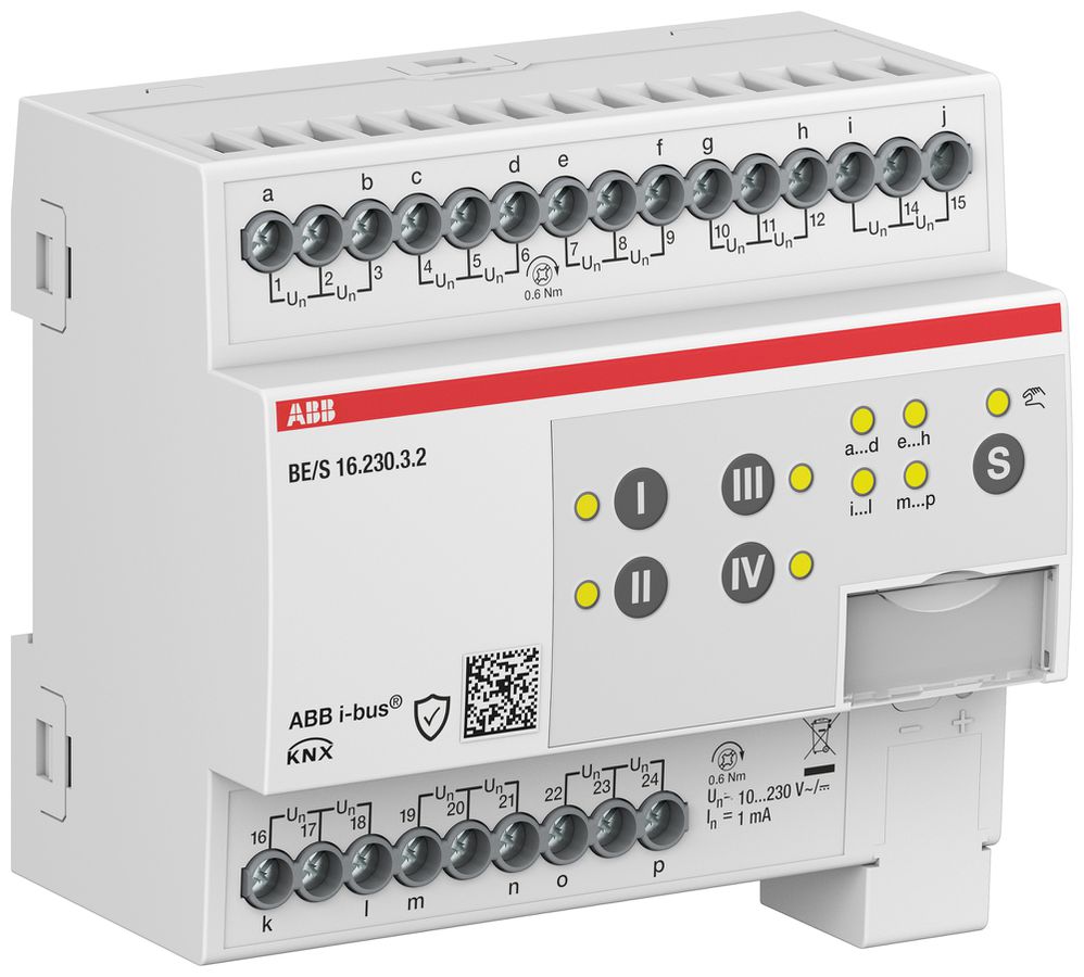 REG-Binäreingang KNX ABB BE/S16.230.3.2 16-Kanal 10…230V