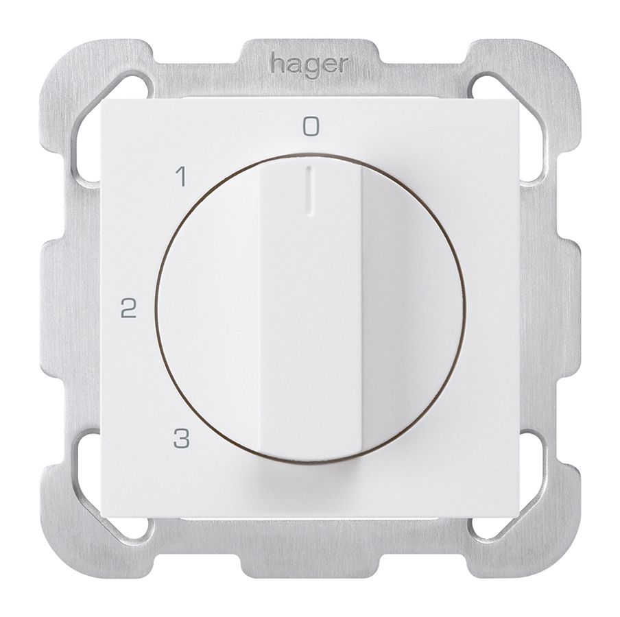 Interrupteur rotatif ENC kallysto 5/1L blanc avec plaque de fixation