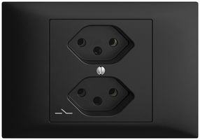 EB-Steckdose EDIZIOdue 2×T13 1×S schwarz