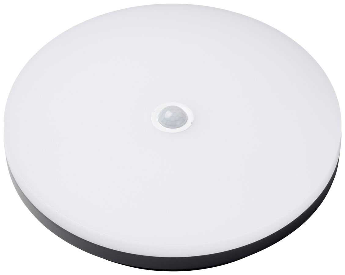 Lampada apparente LED Sir Heian SLICE PIR 24W 2800lm 830/840 EM1h IP54 Ø270 nero