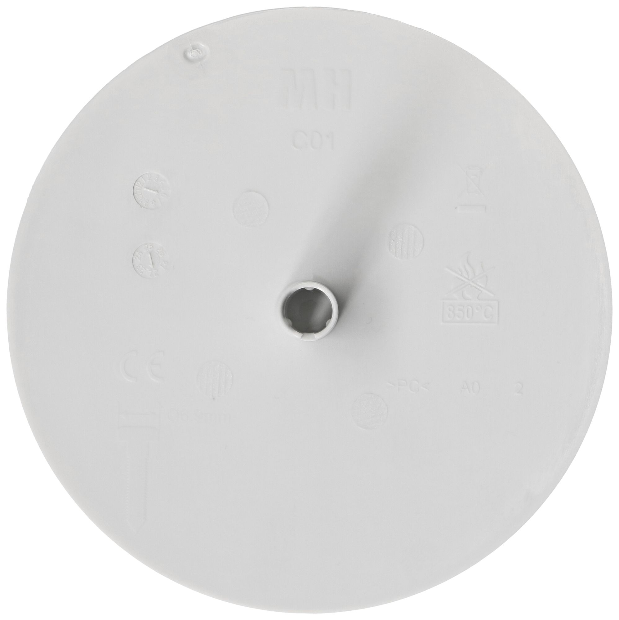 Rosace de plafond MH clips à ressort enfichable Ø98×3mm blanc